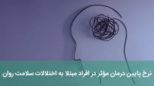 نرخ پایین درمان مؤثر در افراد مبتلا به اختلالات سلامت روان